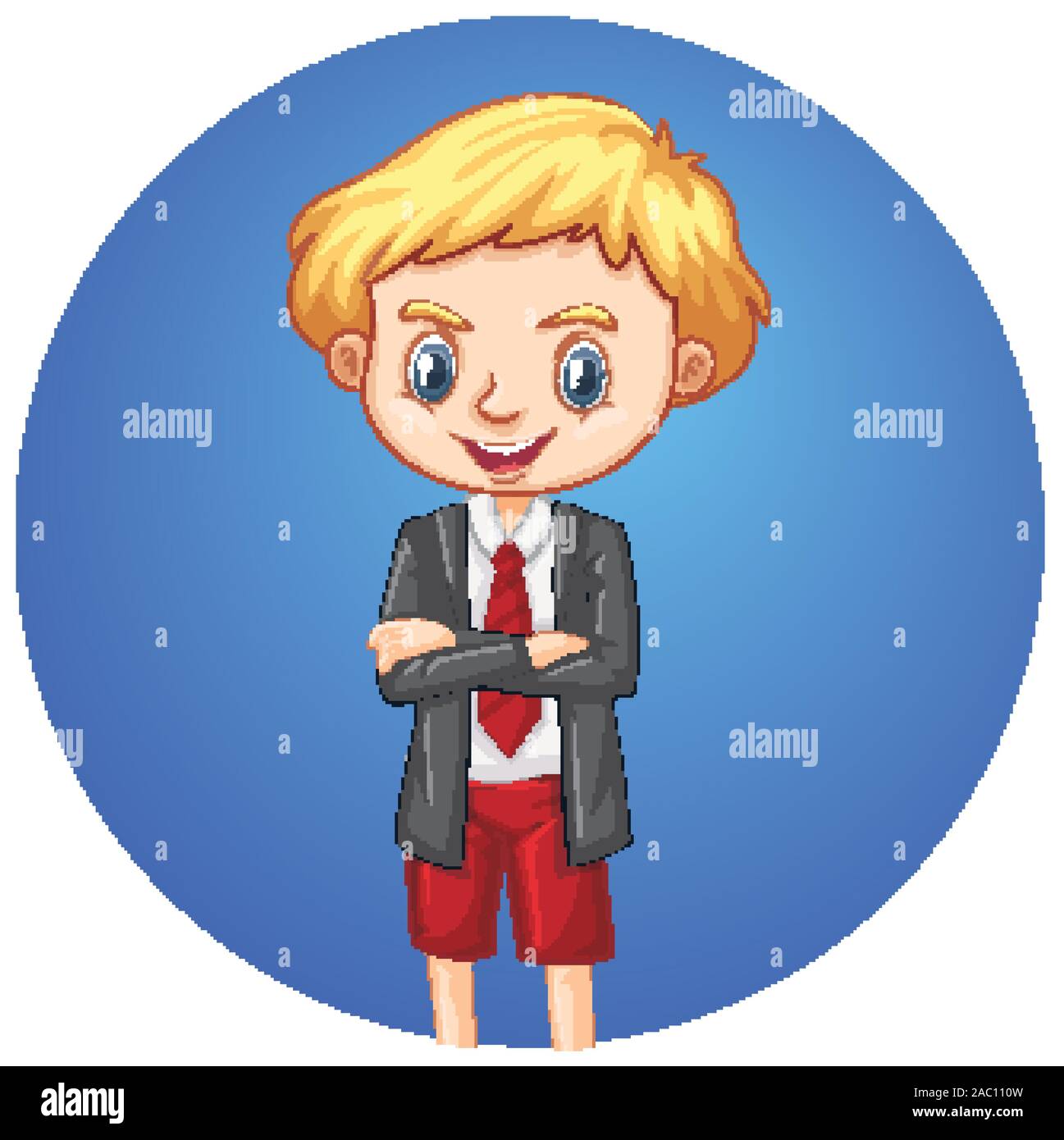 Happy boy on round background illustration Stock Vector Image & Art - Alamy