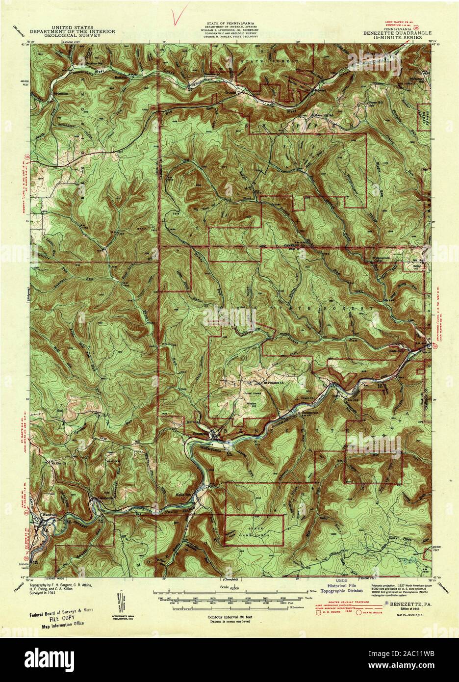 Map of Benezette, USGS Topographic Map