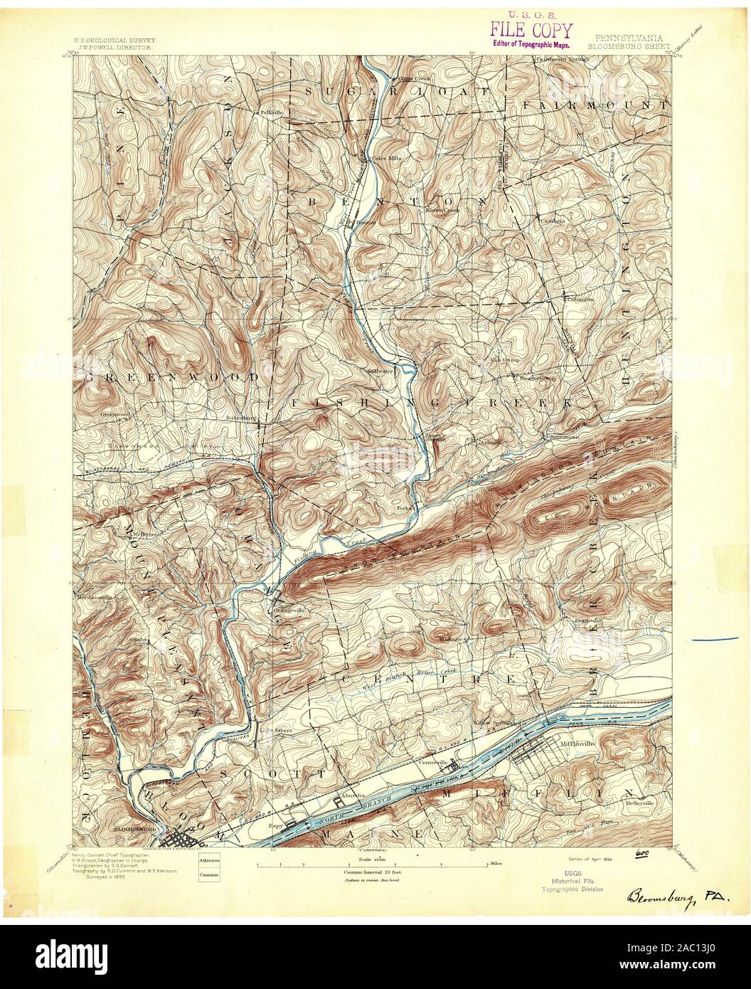 Map of bloomsburg hi-res stock photography and images - Alamy