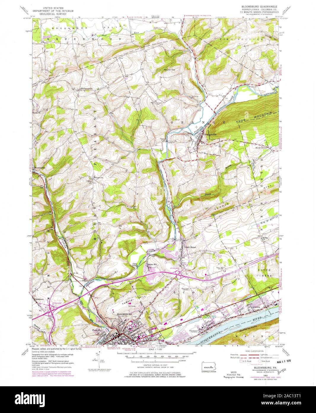 Bloomsburg map hi-res stock photography and images - Alamy