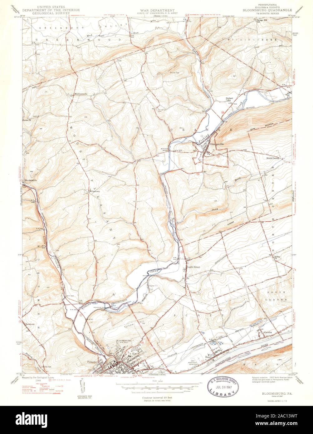 Map of bloomsburg hi-res stock photography and images - Alamy