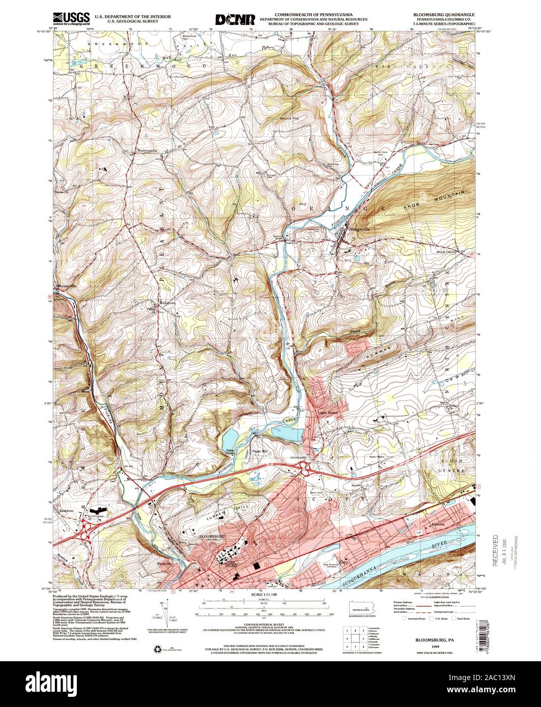 Bloomsburg pennsylvania map Cut Out Stock Images & Pictures Alamy