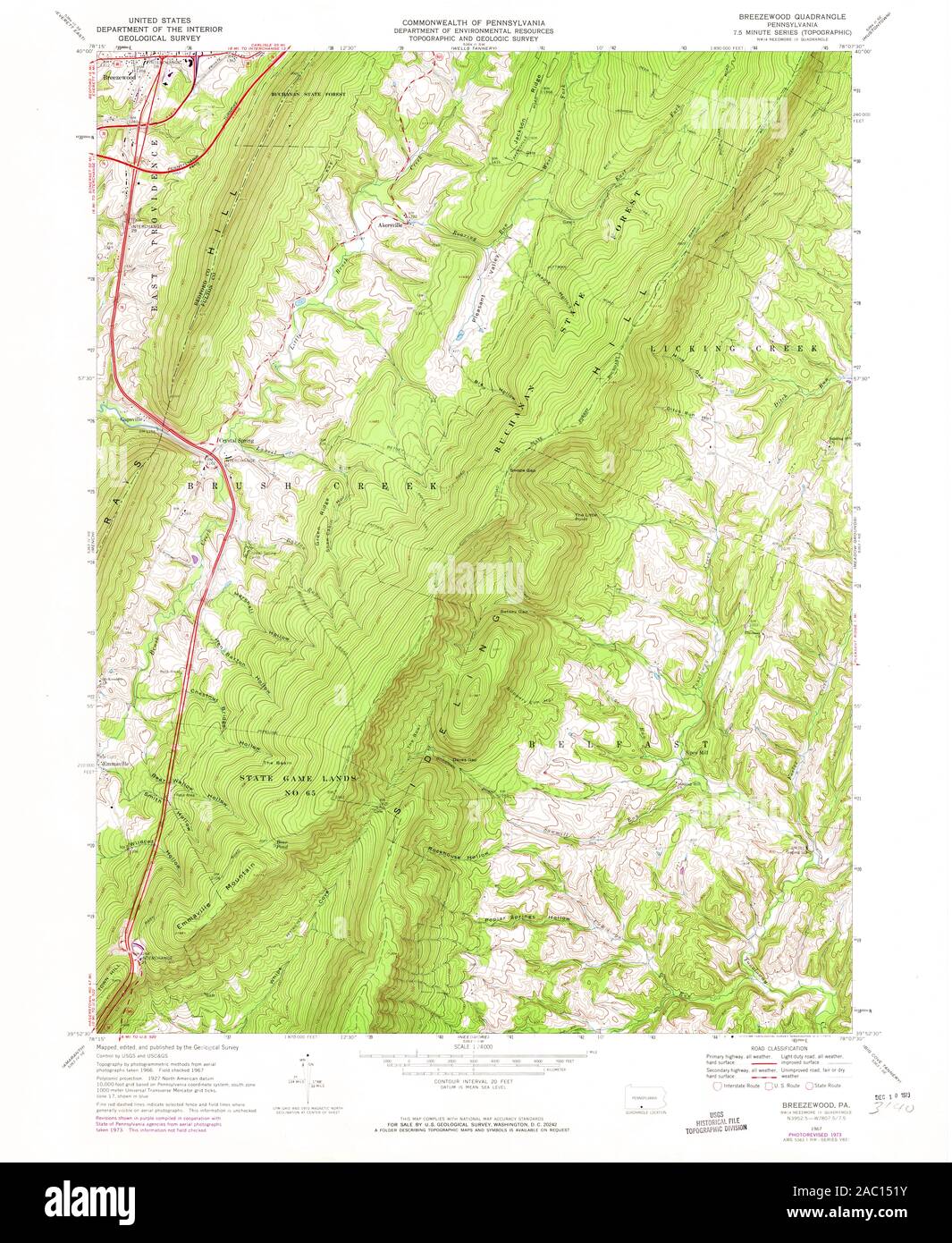 Breezewood pennsylvania map hires stock photography and images Alamy