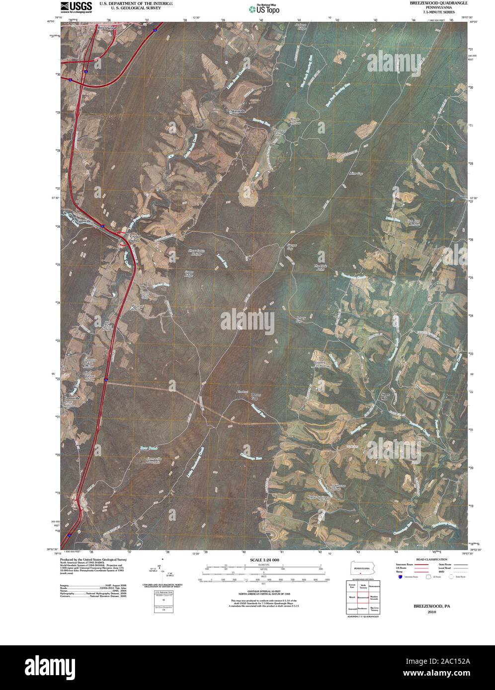 Breezewood pennsylvania map Cut Out Stock Images & Pictures Alamy