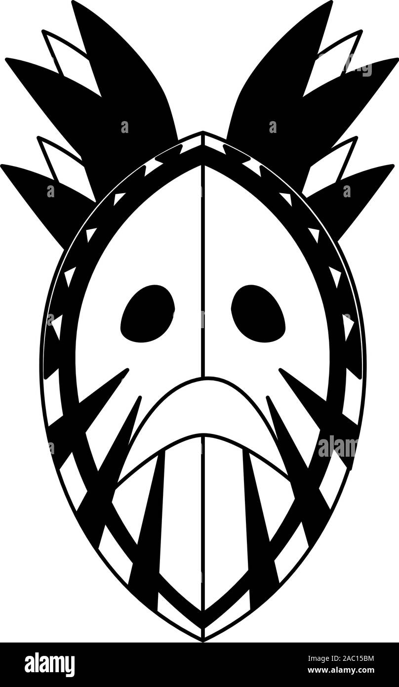 tribal mask on a white background vector illustration design Stock