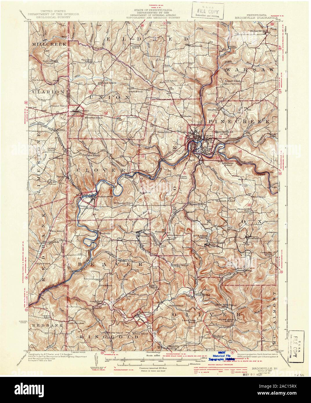 Map of brookville Cut Out Stock Images & Pictures Alamy