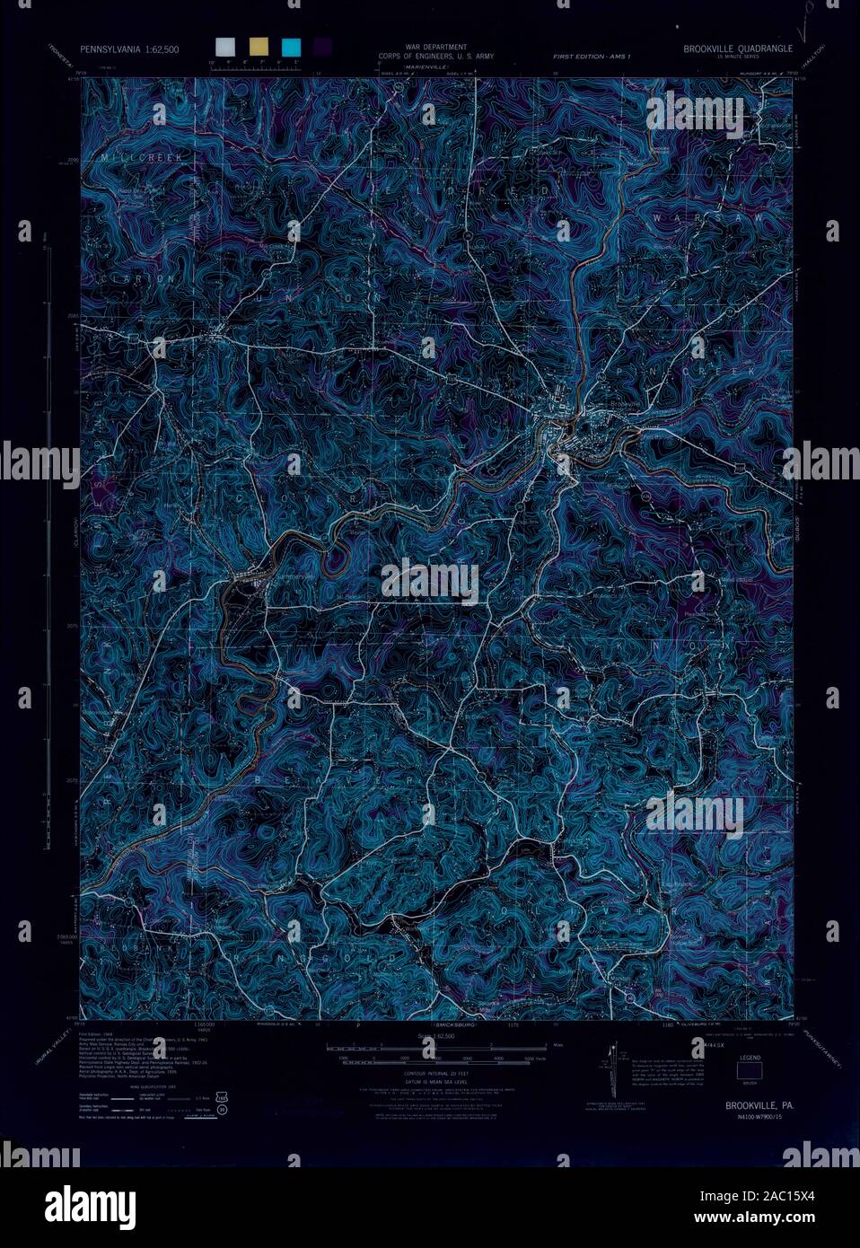 Brookville pennsylvania map hires stock photography and images Alamy