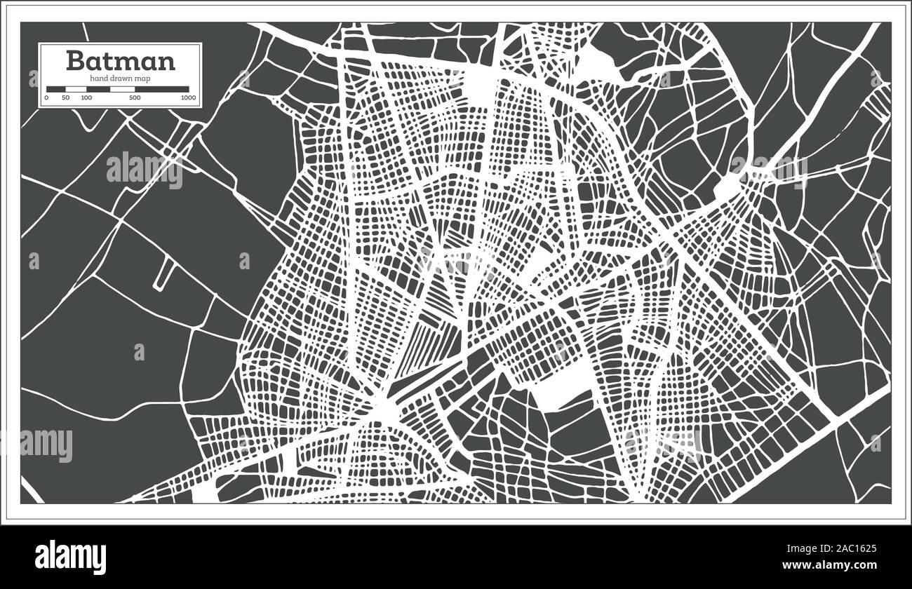Batman Turkey City Map in Retro Style. Outline Map. Vector Illustration  Stock Vector Image & Art - Alamy