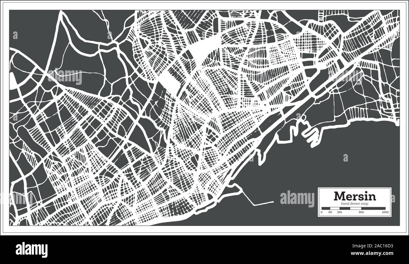 Mersin Turkey City Map In Retro Style Outline Map Vector Illustration Stock Vector Image Art Alamy