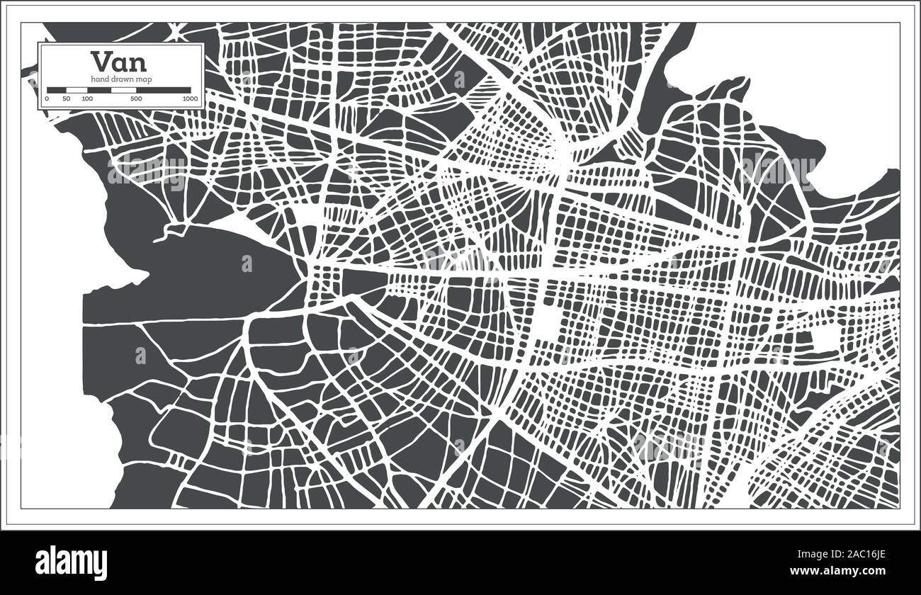 Van Turkey City Map In Retro Style Outline Map Vector Illustration Stock Vector Image Art Alamy