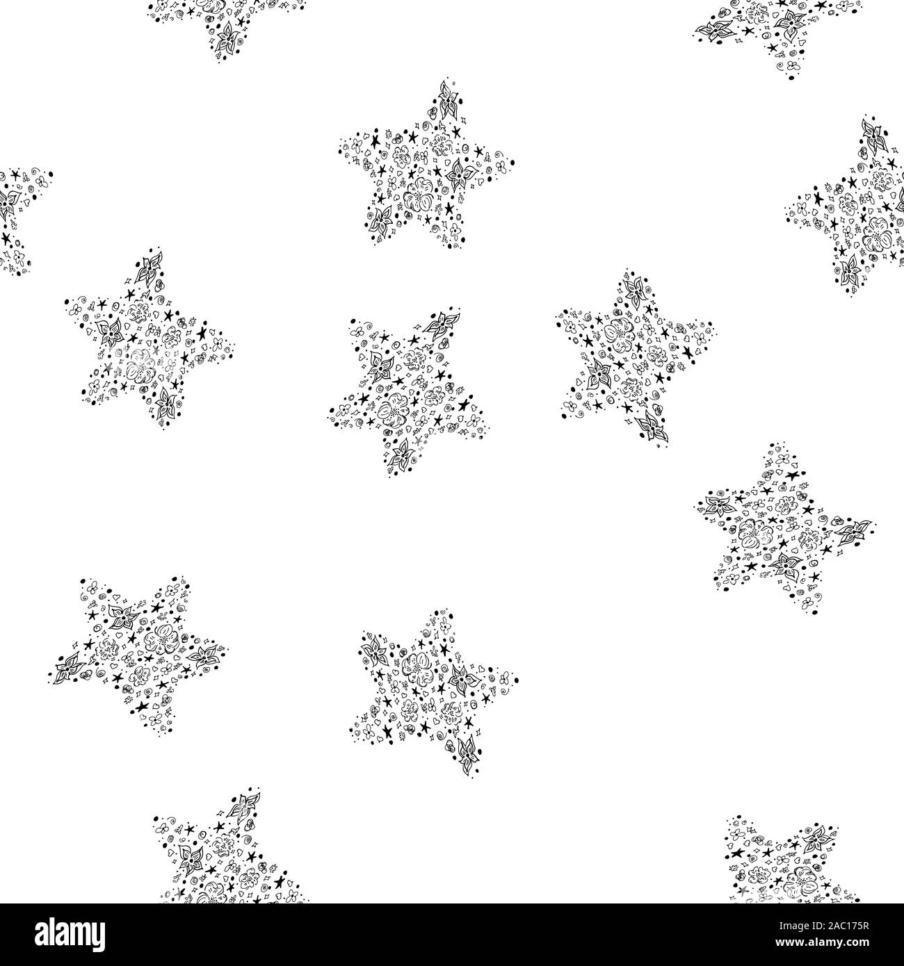 Seamless pattern of abstract starfish isolated on white background ...