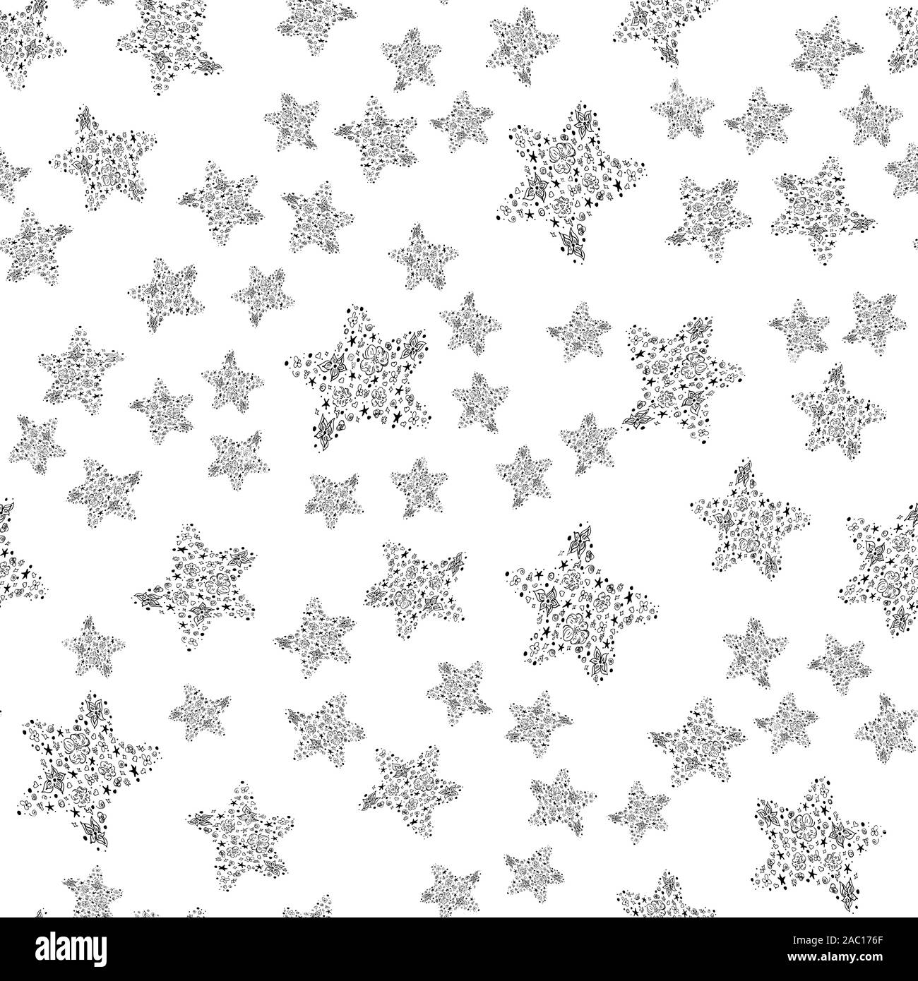 Seamless pattern of abstract starfish isolated on white background ...