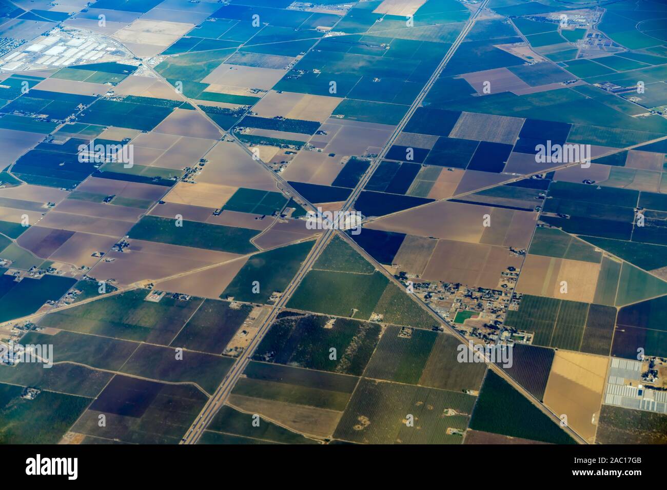 Aerial view of the San Joaquin County at California Stock Photo