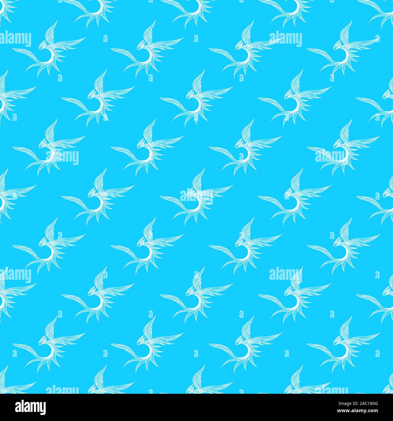 Seamless pattern of hand drawn vector dragon isolated on white ...