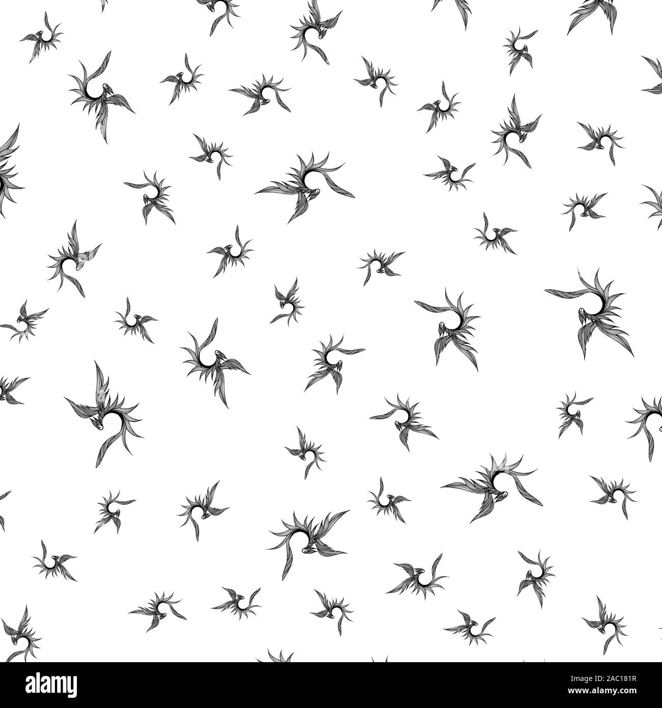 Seamless pattern of hand drawn vector dragon isolated on white ...