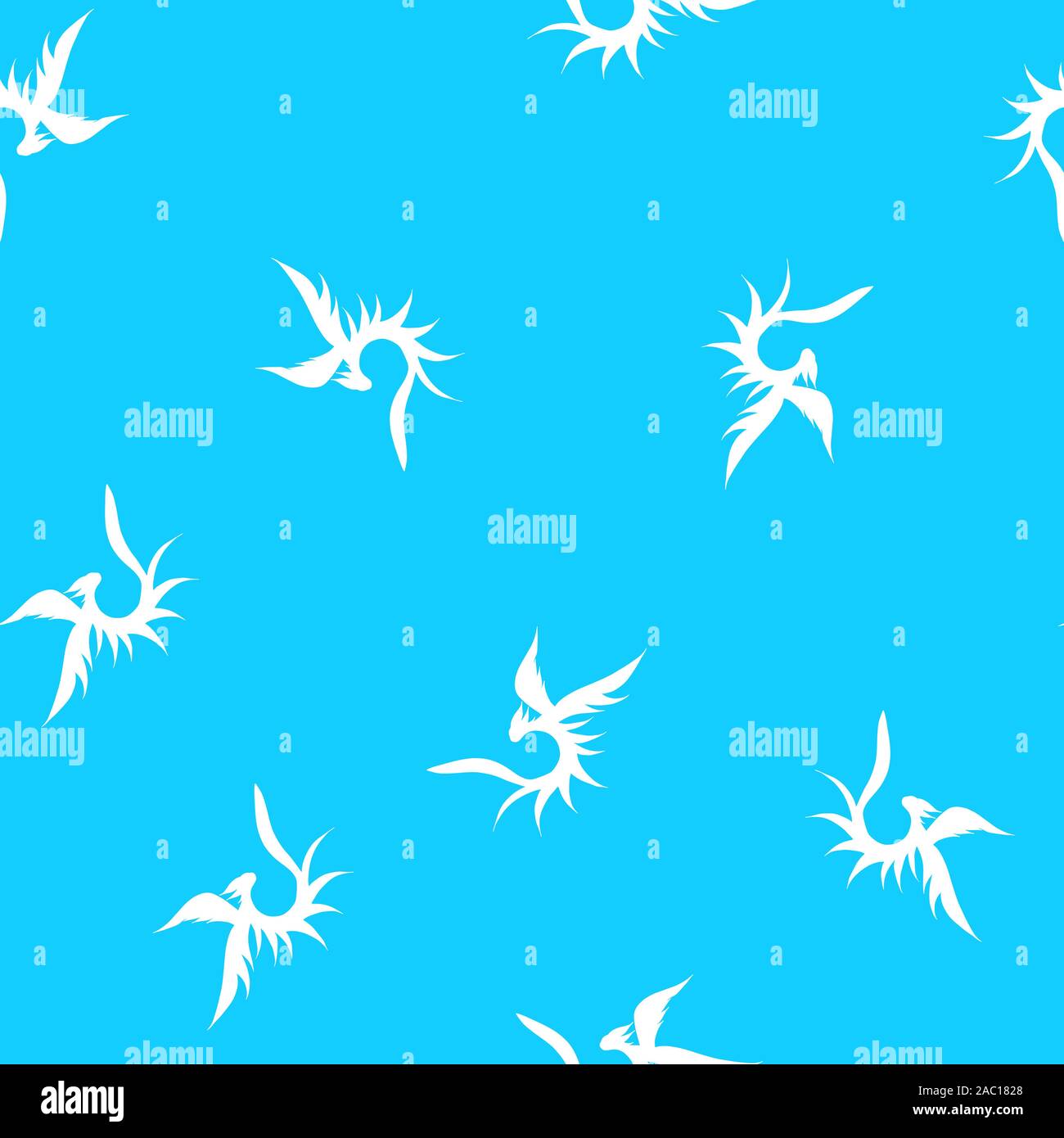 Seamless pattern of hand drawn vector dragon isolated on white ...