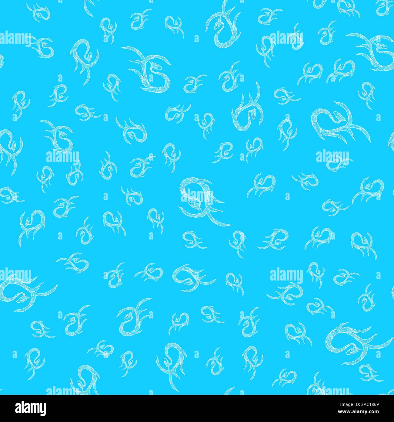 Seamless pattern of hand drawn vector dragon isolated on white ...