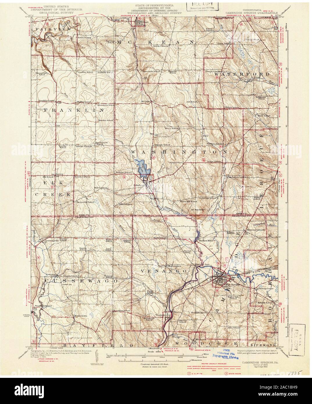 Map of cambridge springs hires stock photography and images Alamy