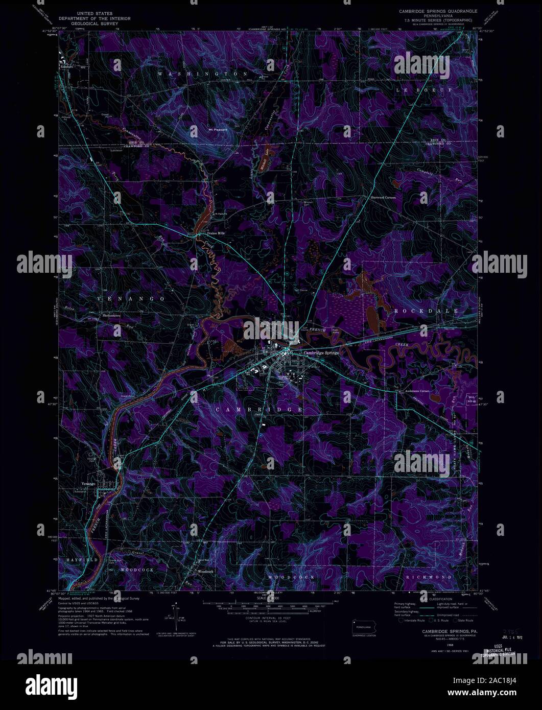 Map of cambridge springs hires stock photography and images Alamy