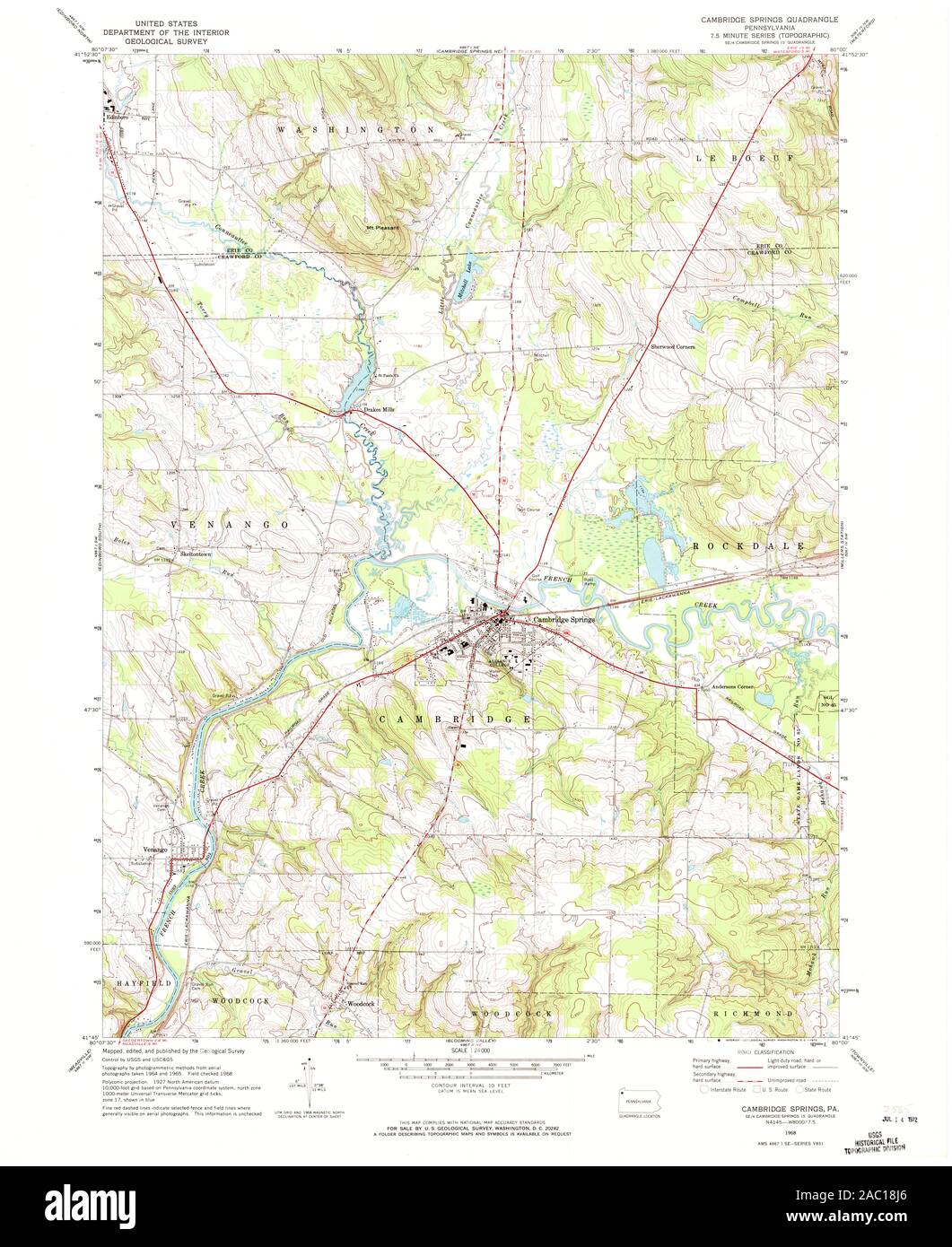 Map of cambridge springs hires stock photography and images Alamy