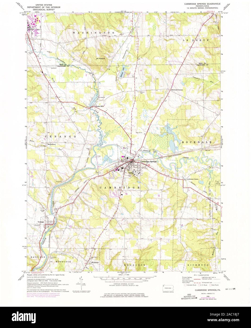 Map of cambridge springs hires stock photography and images Alamy