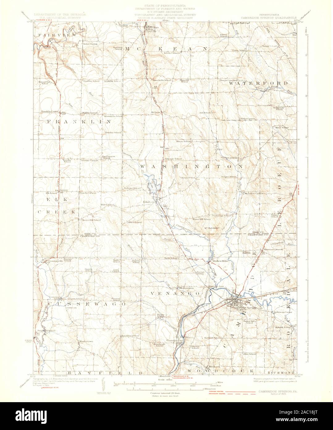 Map of cambridge springs hires stock photography and images Alamy