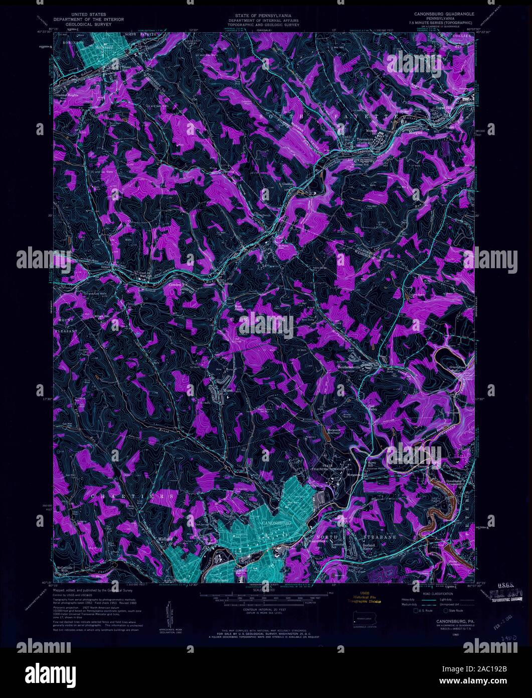 Map of canonsburg hires stock photography and images Alamy