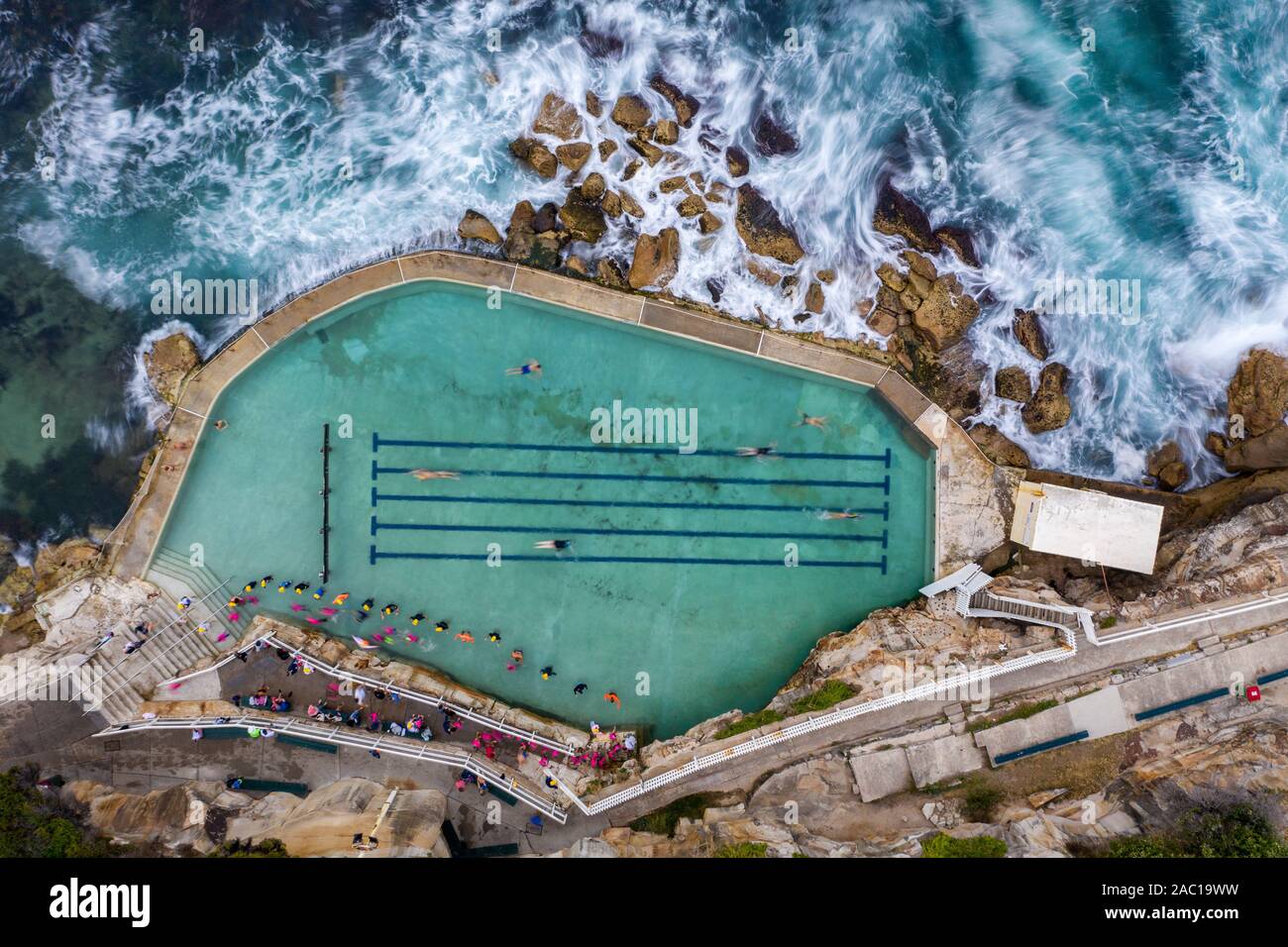 Bronte Baths tidal swimming pool in Sydney, New South Wales, Australia Stock Photo