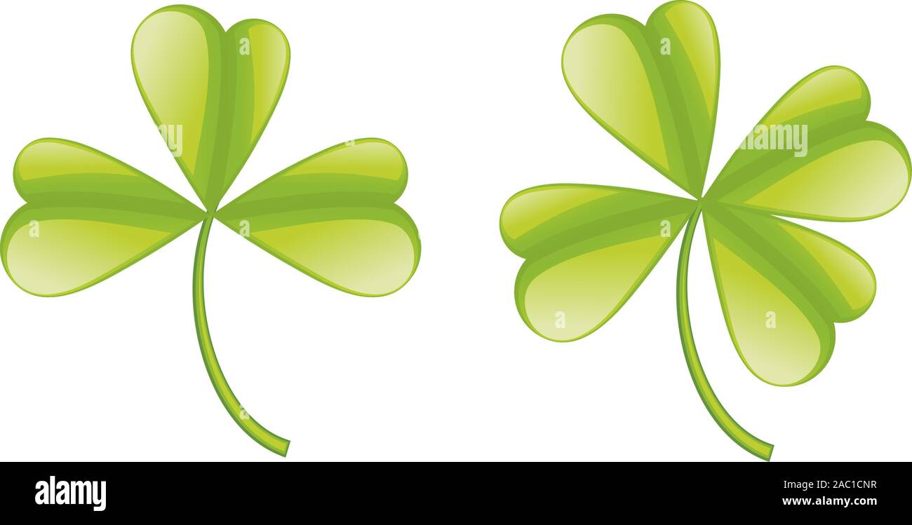Set of green clover leaves on white background Stock Vector Image & Art ...