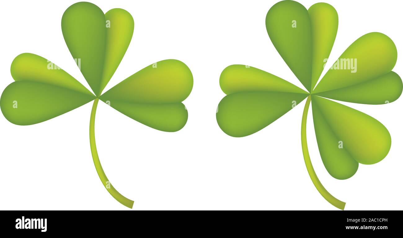 Set of green clover leaves on white background Stock Vector Image & Art ...