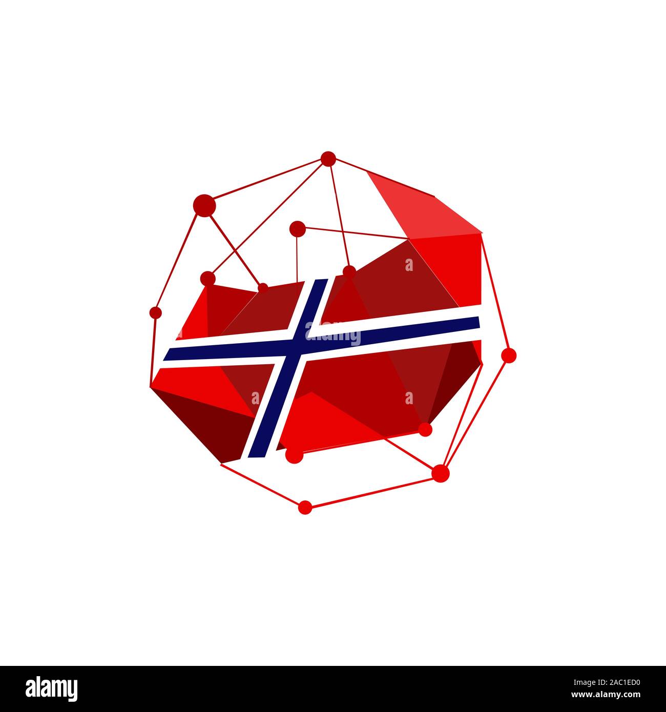 stylish modern norway flags logo. red blue cross norwegian flag vector design illustrations Stock Vector