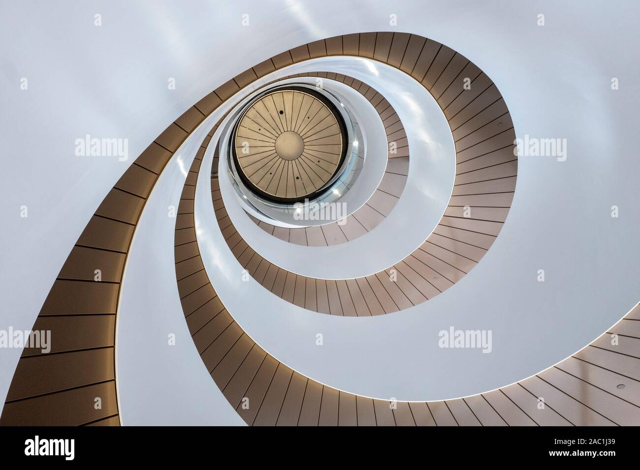 Double helix staircase at the UTS in Sydney, Australia Stock Photo