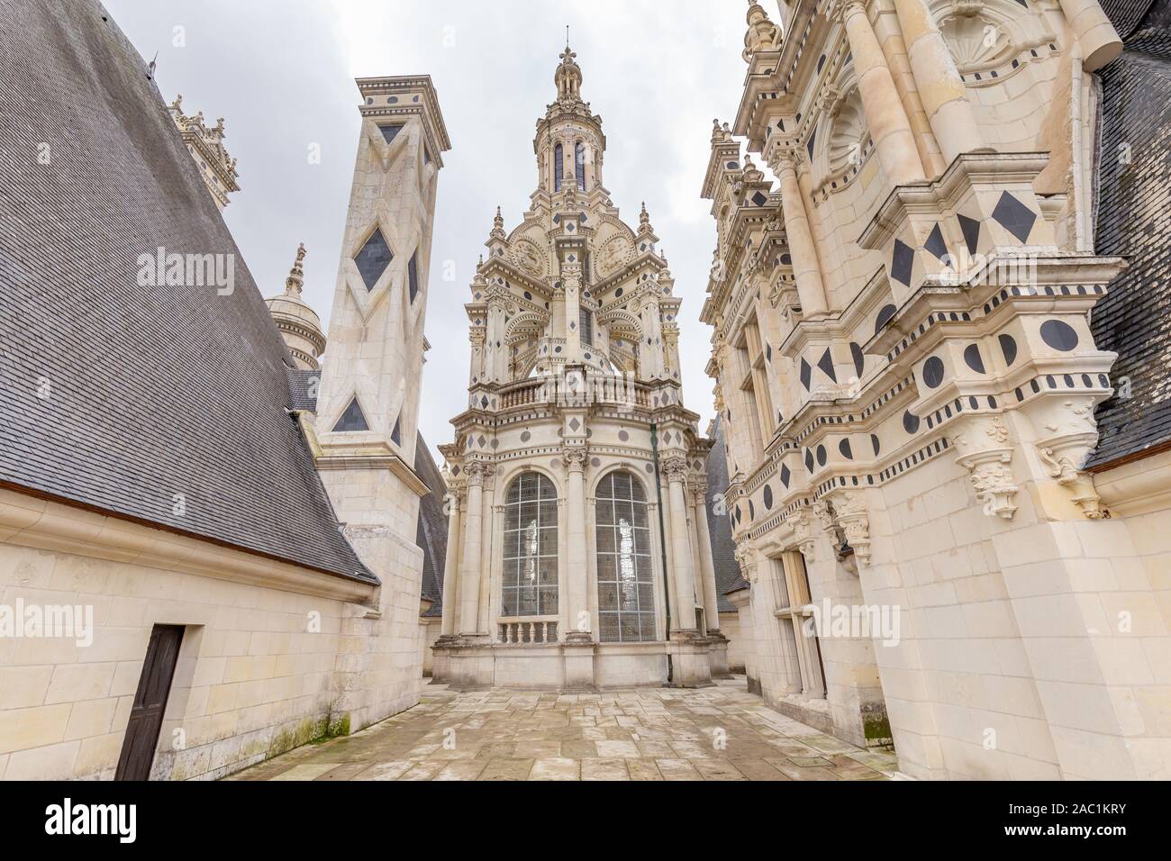 Chateau de Chambord, Roof Detail Stock Photo - Alamy