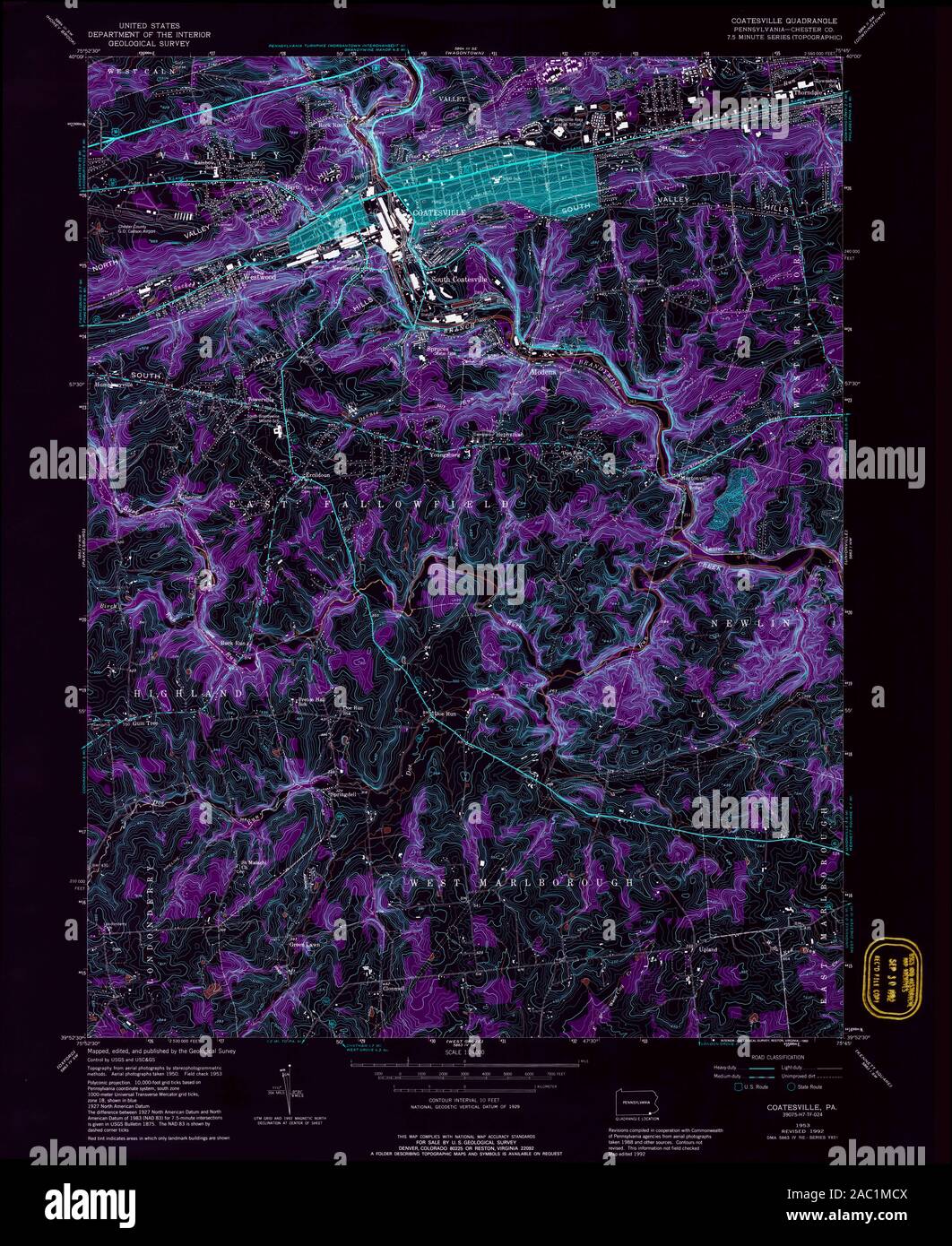 Coatesville map hi-res stock photography and images - Alamy