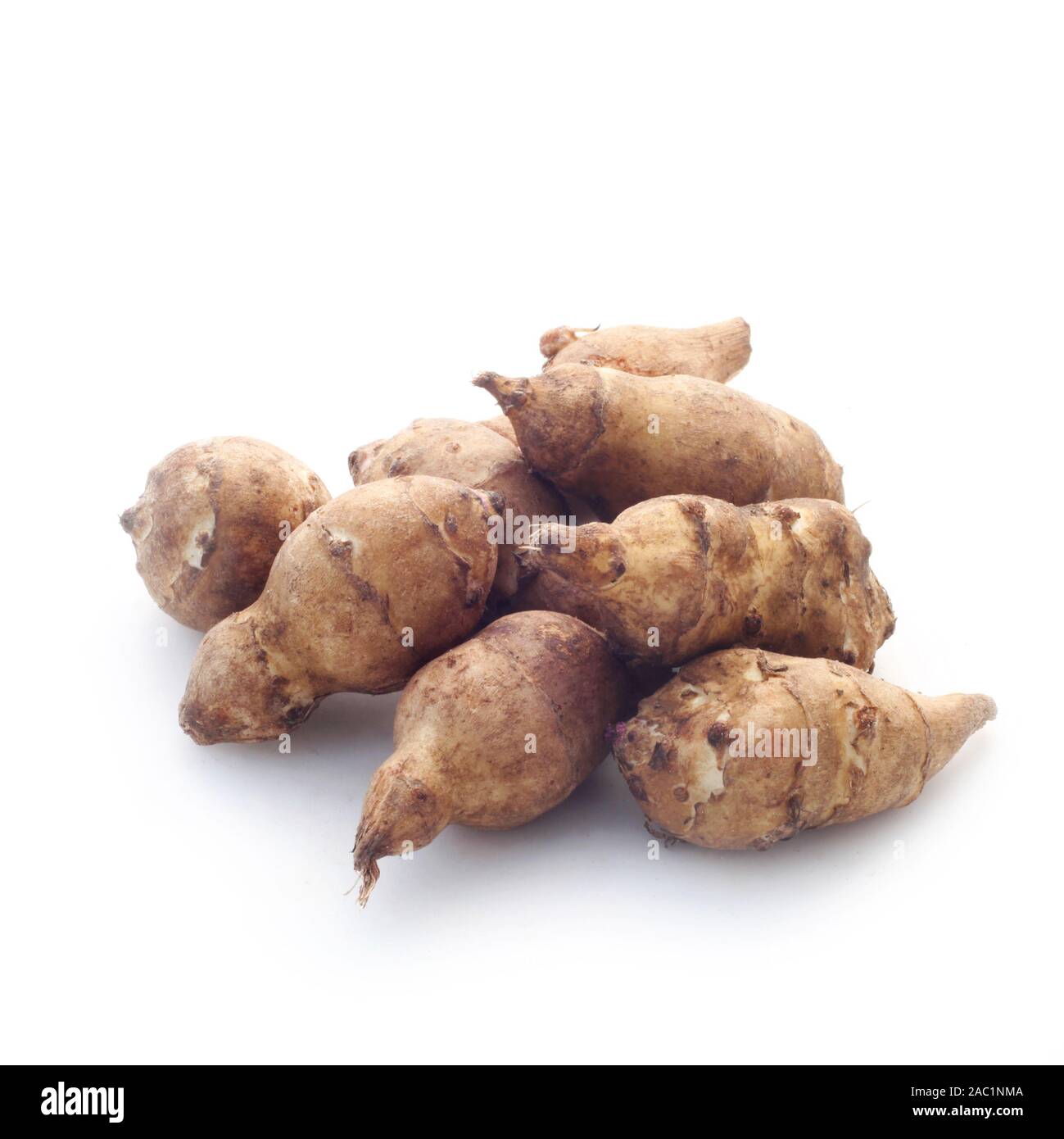 Raw Jerusalem Artichokes Isolated On White Stock Photo Alamy