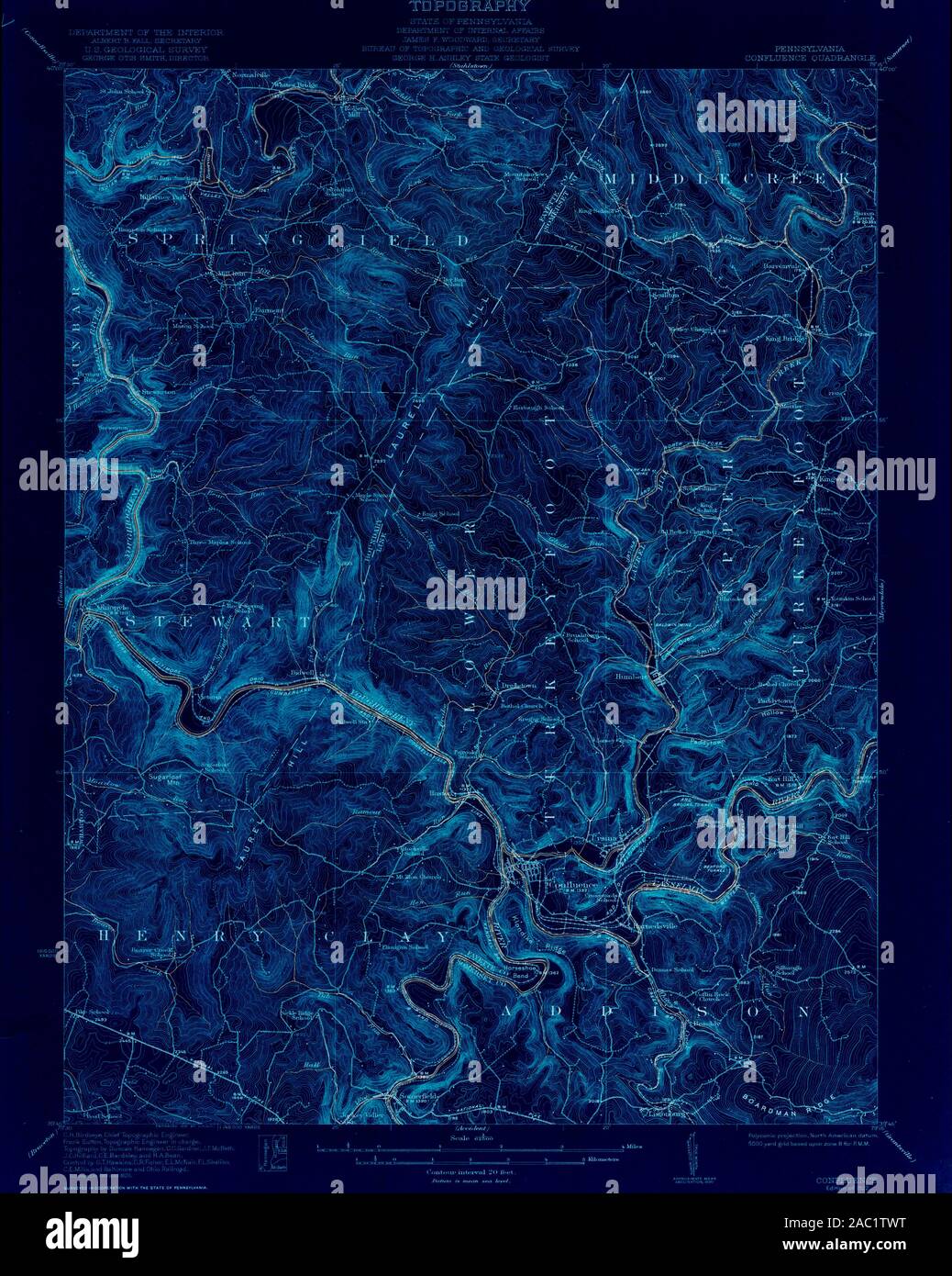 Confluence pennsylvania map hires stock photography and images Alamy