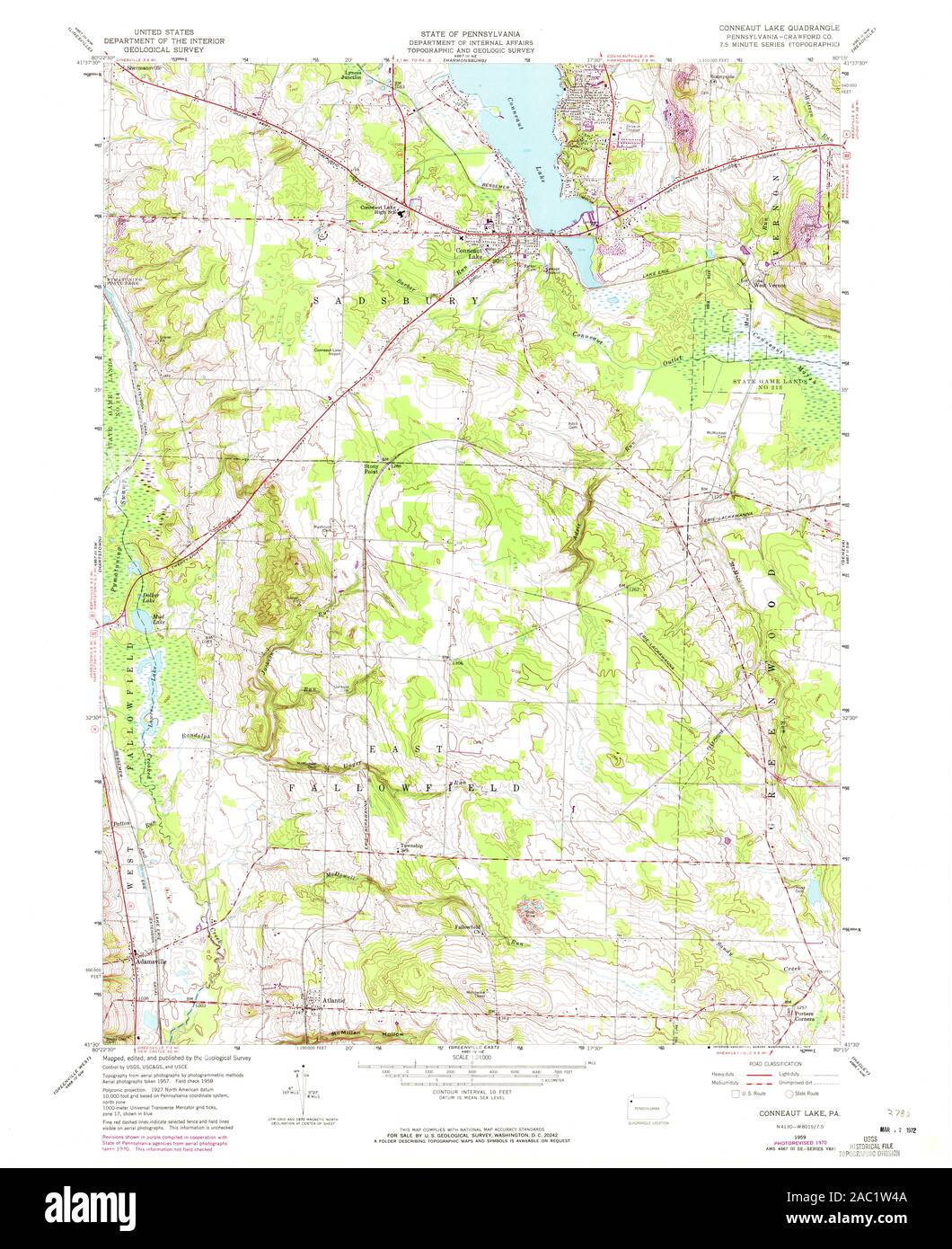 Map of conneaut lake hires stock photography and images Alamy