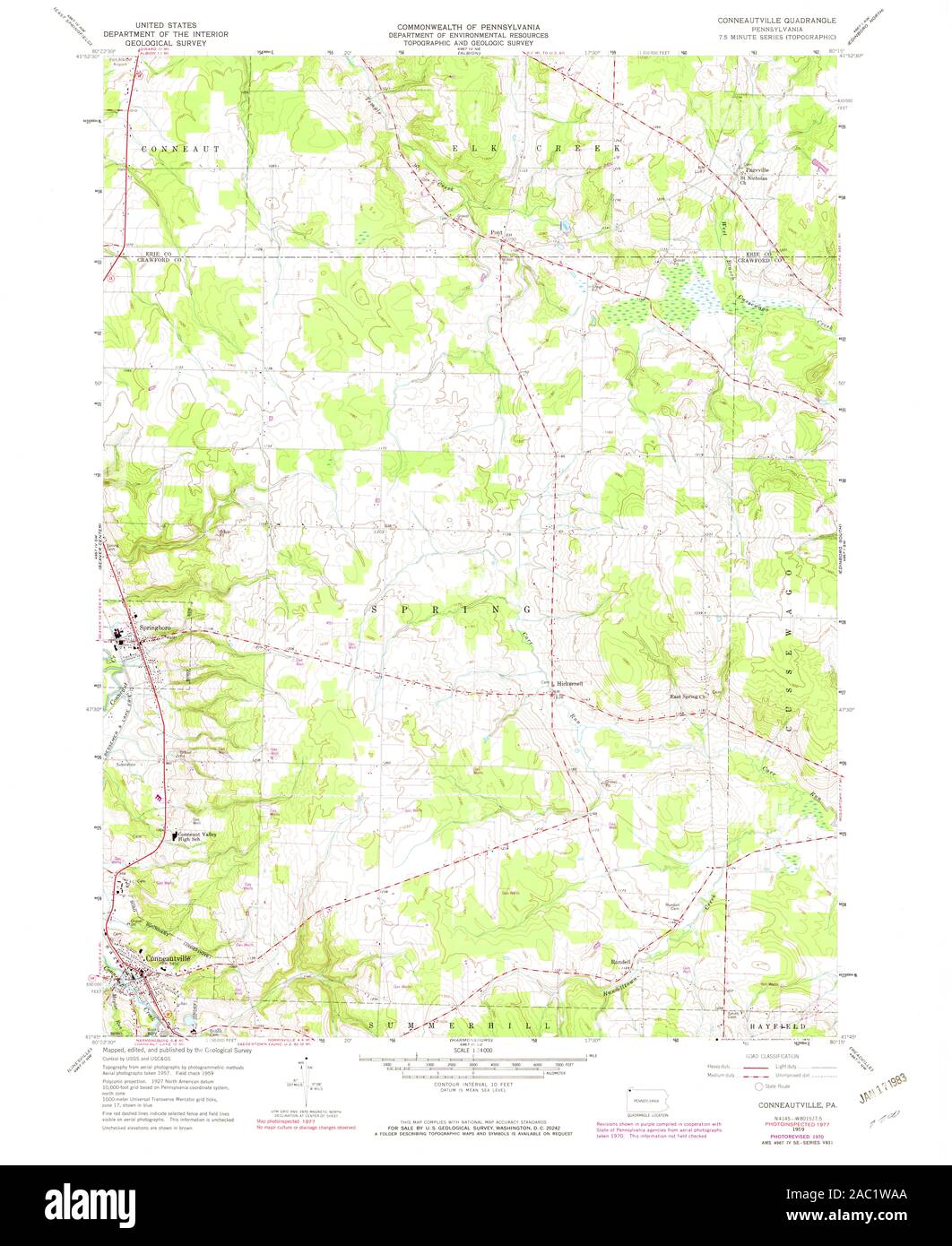 Map of conneautville hires stock photography and images Alamy