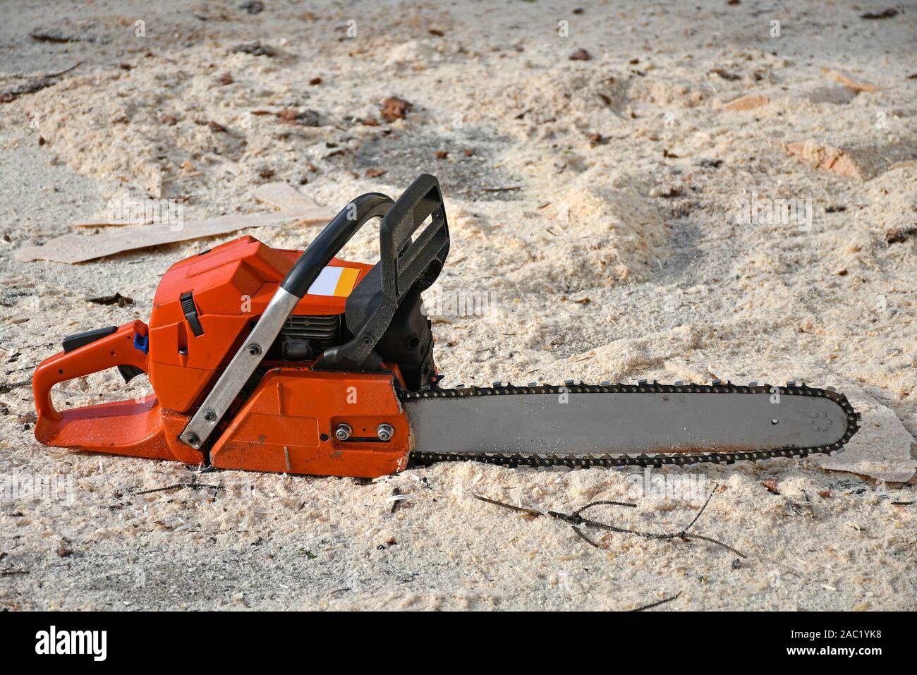 Chainsaw on the ground hi-res stock photography and images - Alamy