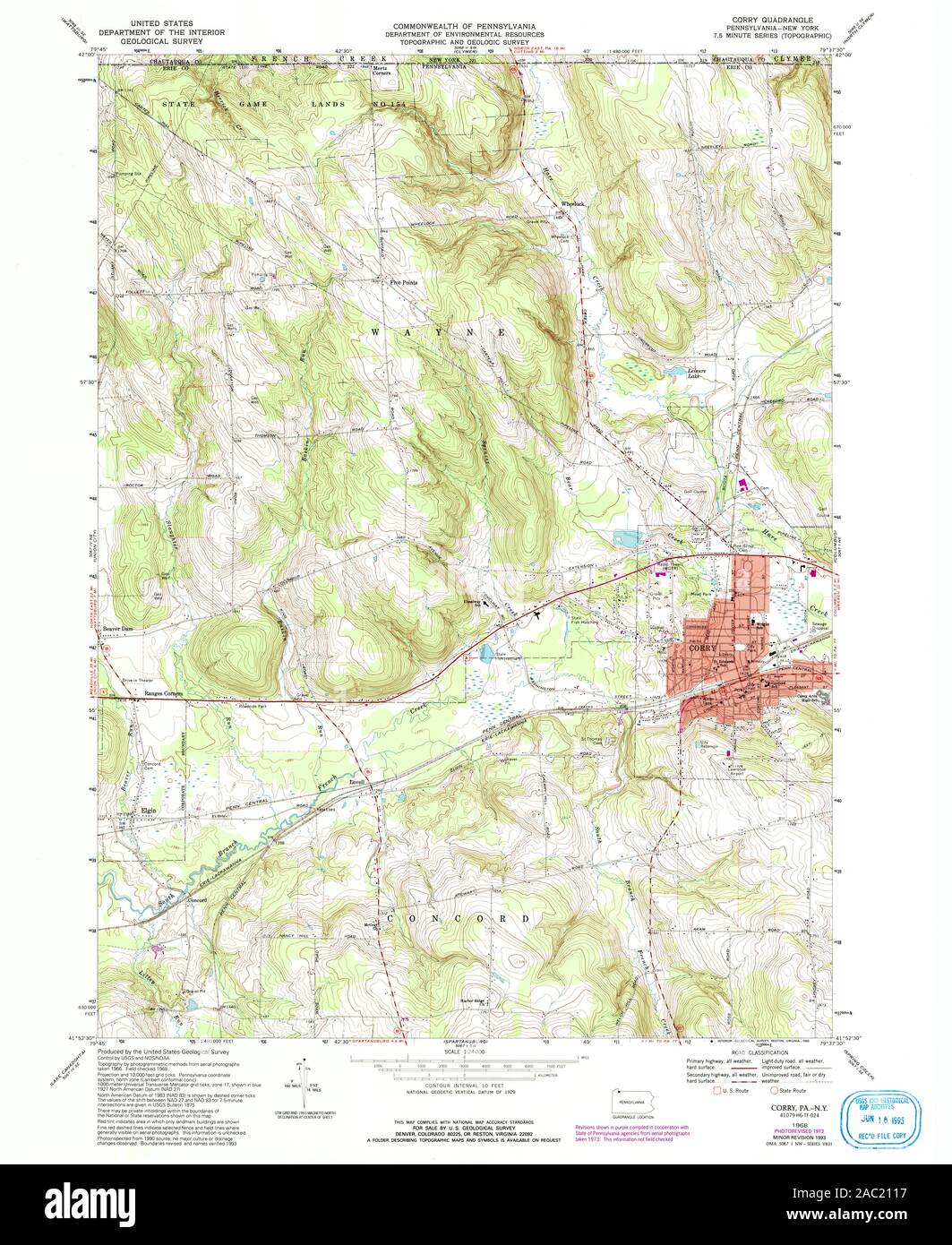 Corry pennsylvania map Cut Out Stock Images & Pictures Alamy