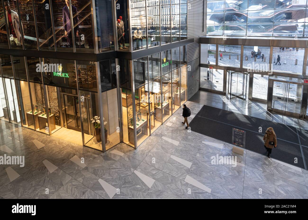 Rolex store in the lobby of the Hudson Yards mall on the West Side of Manhattan Stock Photo