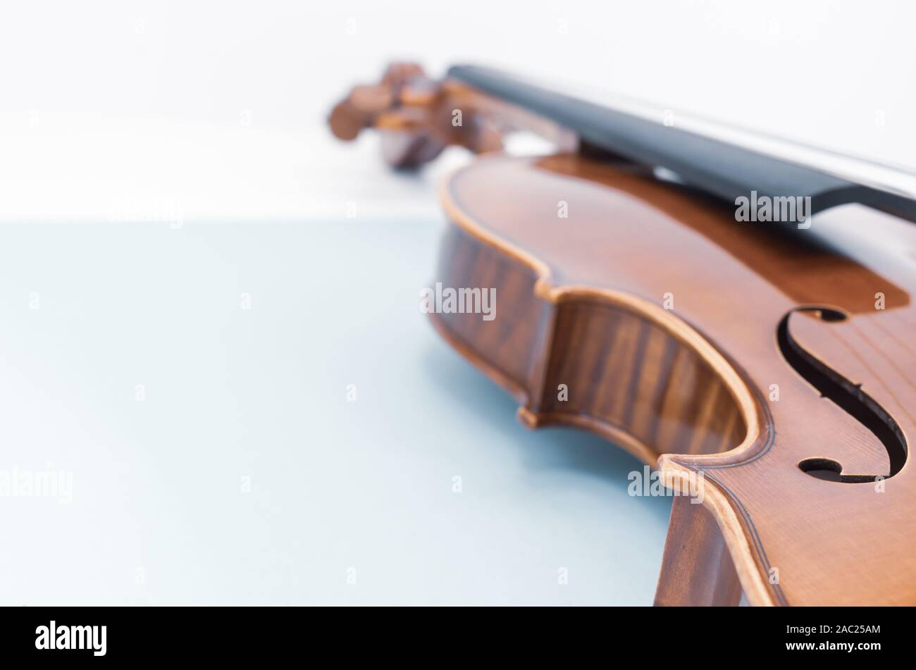 violin harmonic table high angle view close up Stock Photo Alamy