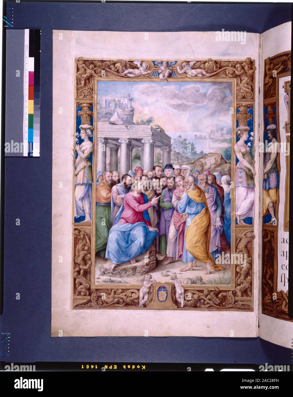 Full Page Miniature Of The Sermon On The Mount Elaborate Full