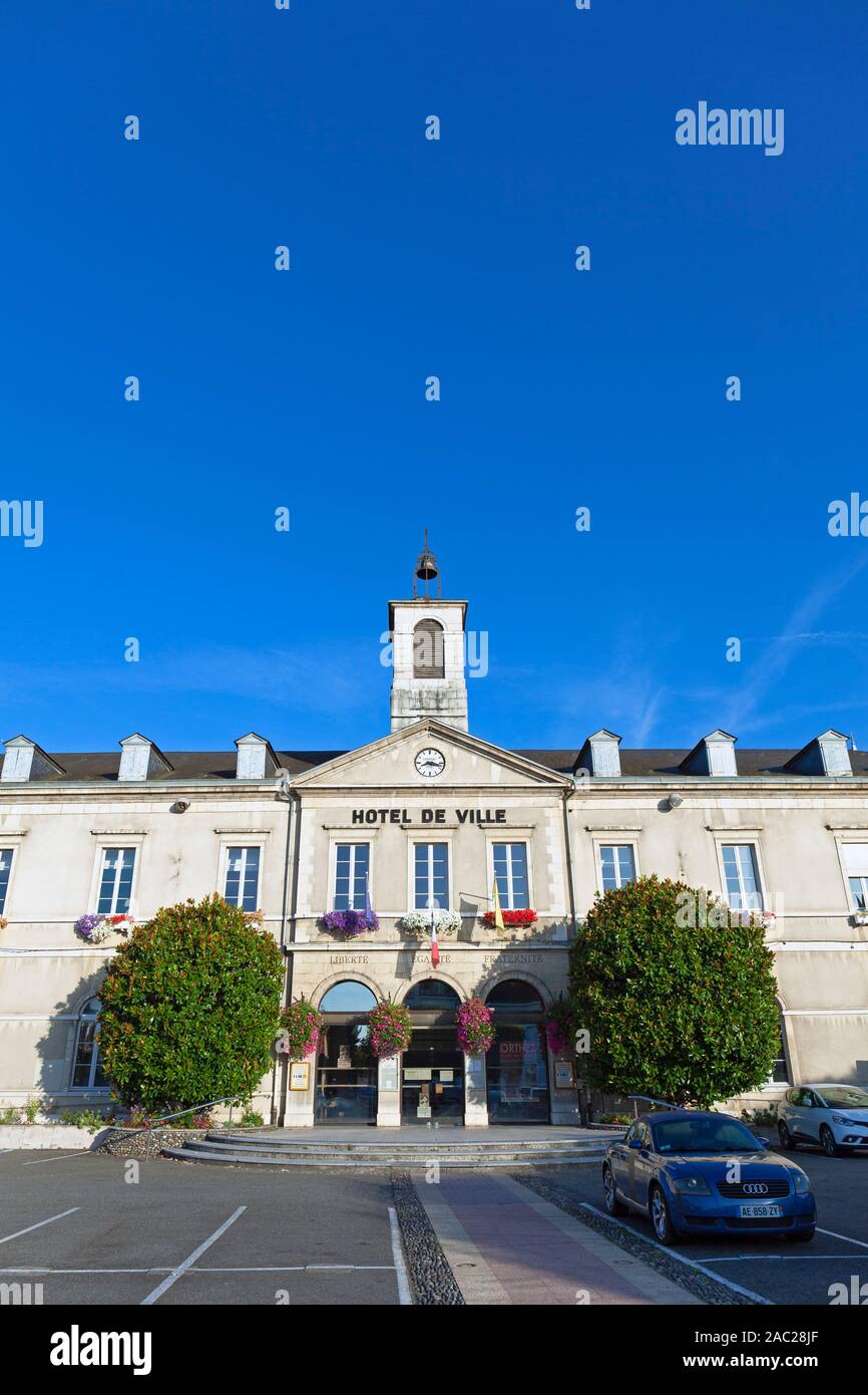 Europe, France, Nouvelle-Aquitaine, Orthez Hotel de Ville (The Town Hall) Stock Photo