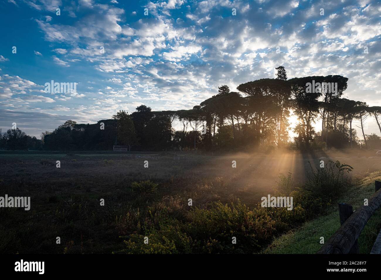 Sunrise in Tuscany Stock Photo