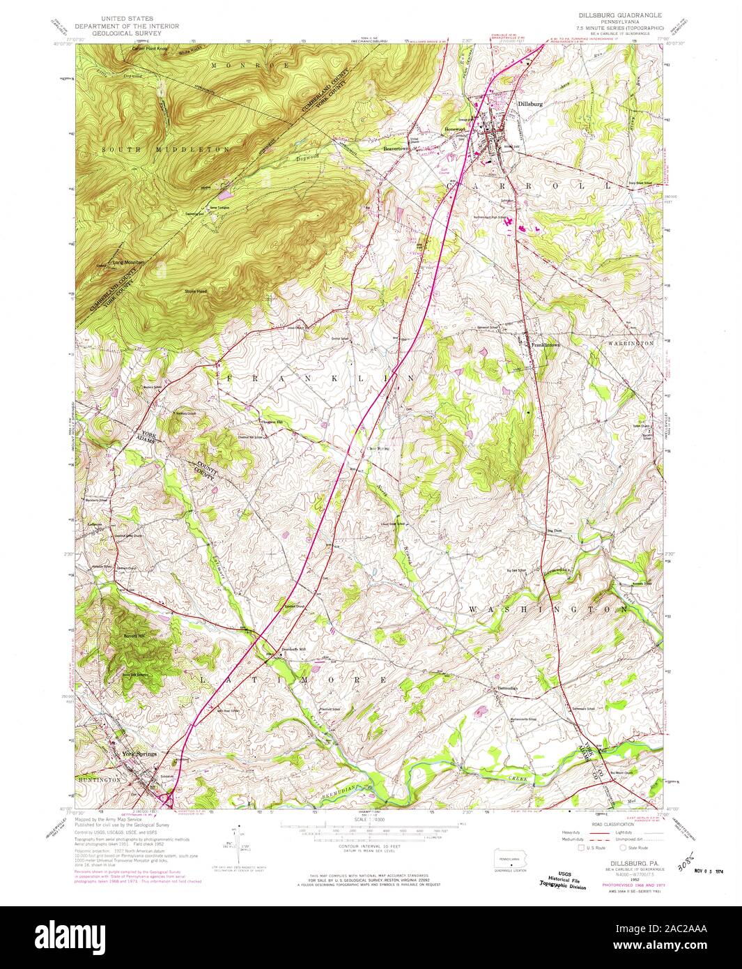 Dillsburg pennsylvania map hires stock photography and images Alamy