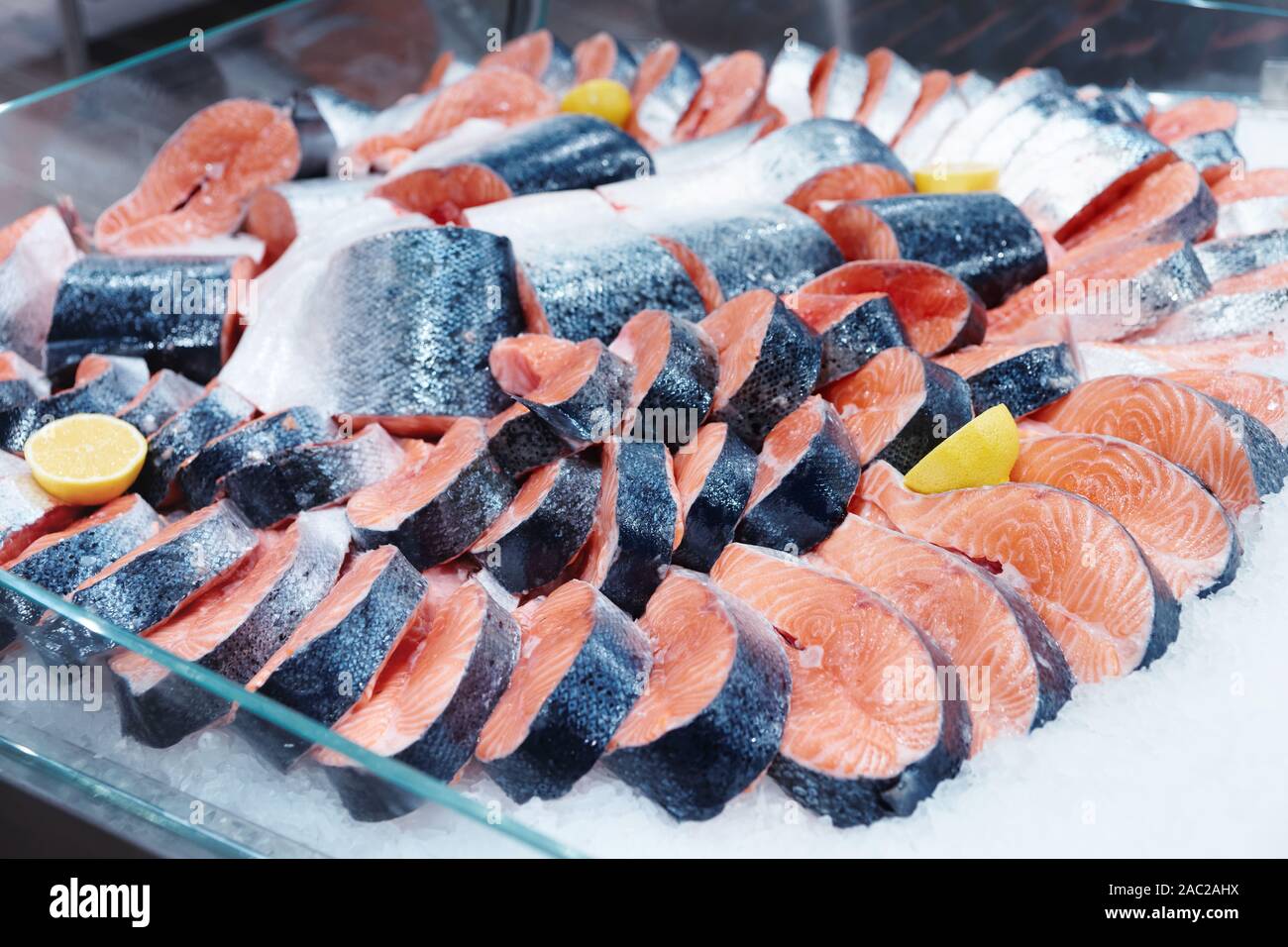 Whole Salmon Fish Shop Display High Resolution Stock Photography and ...