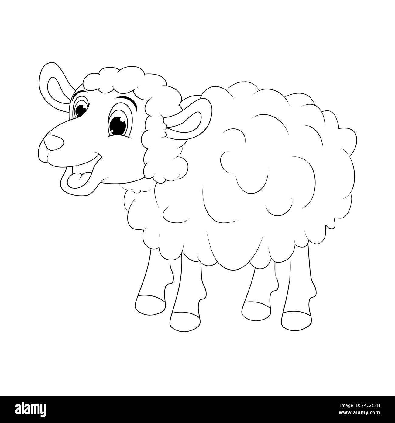 Sheep for farm illustration symbol icon Outline design  isolated on white background Stock Vector