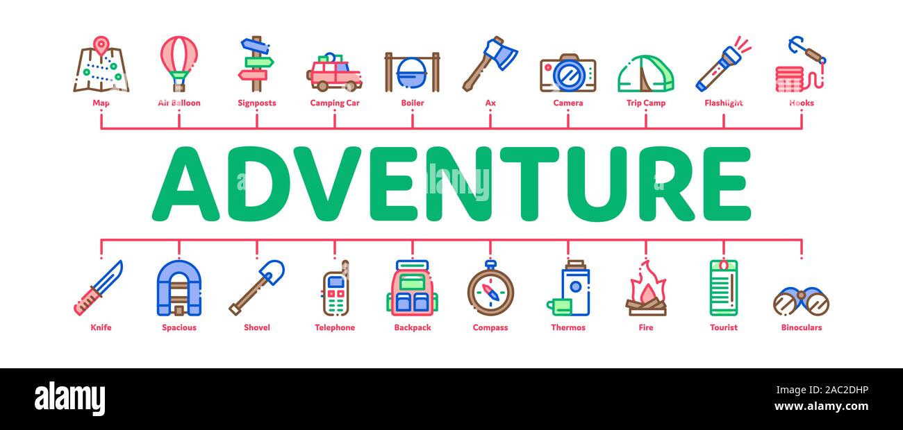 Adventure Minimal Infographic Banner Vector Stock Vector Image & Art ...