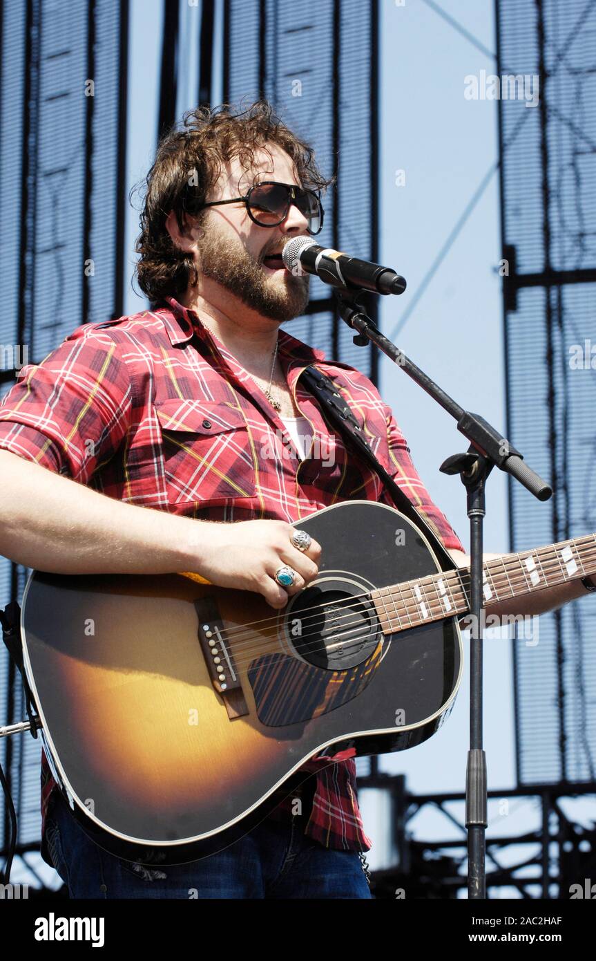 Musician Randy Houser and his band performs at the 2009 Stagecoach Festival in Indio. Stock Photo